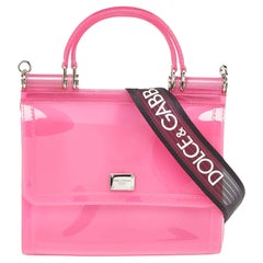 Dolce & Gabbana Rosa/schwarzes Jelly Miss Sicily Top Handle Bag