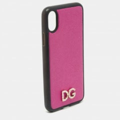 Dolce & Gabbana Pink/Black Leather iPhone X Cover