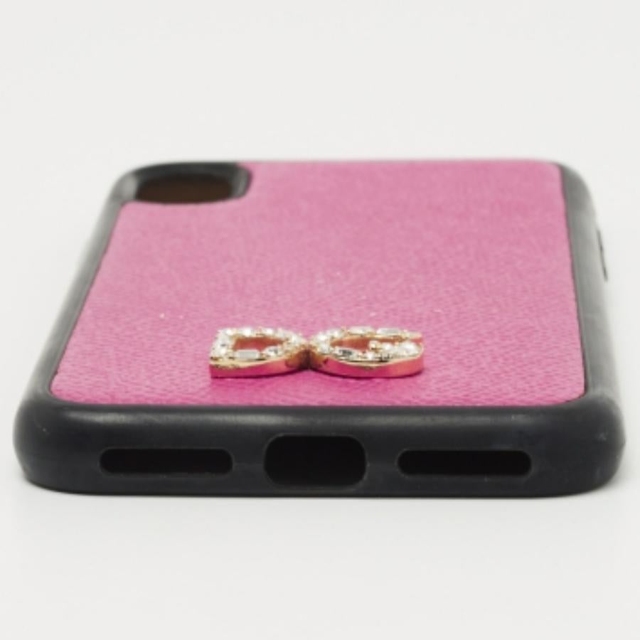 Donna Cover per iPhone X in pelle rosa/nera di Dolce & Gabbana in vendita
