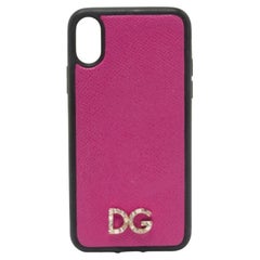 Funda de piel rosa/negra Dolce & Gabbana para iPhone X