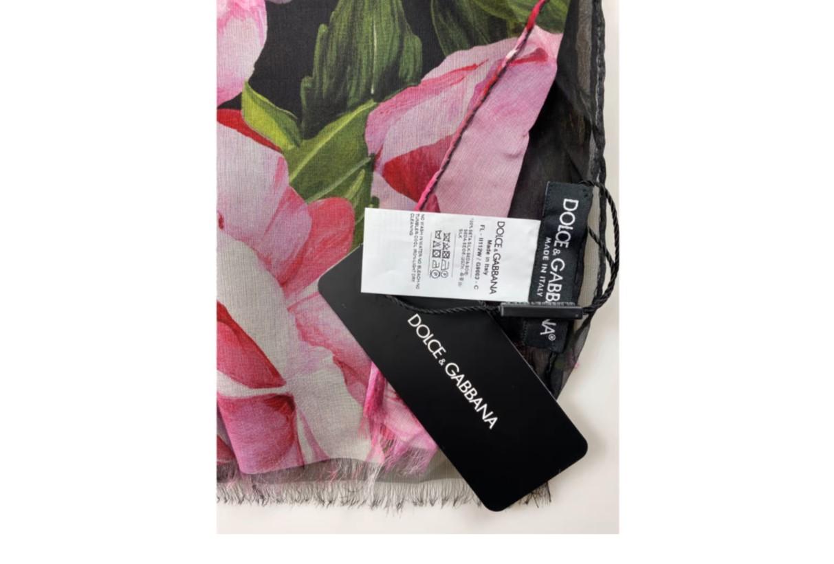 black and pink silk scarf