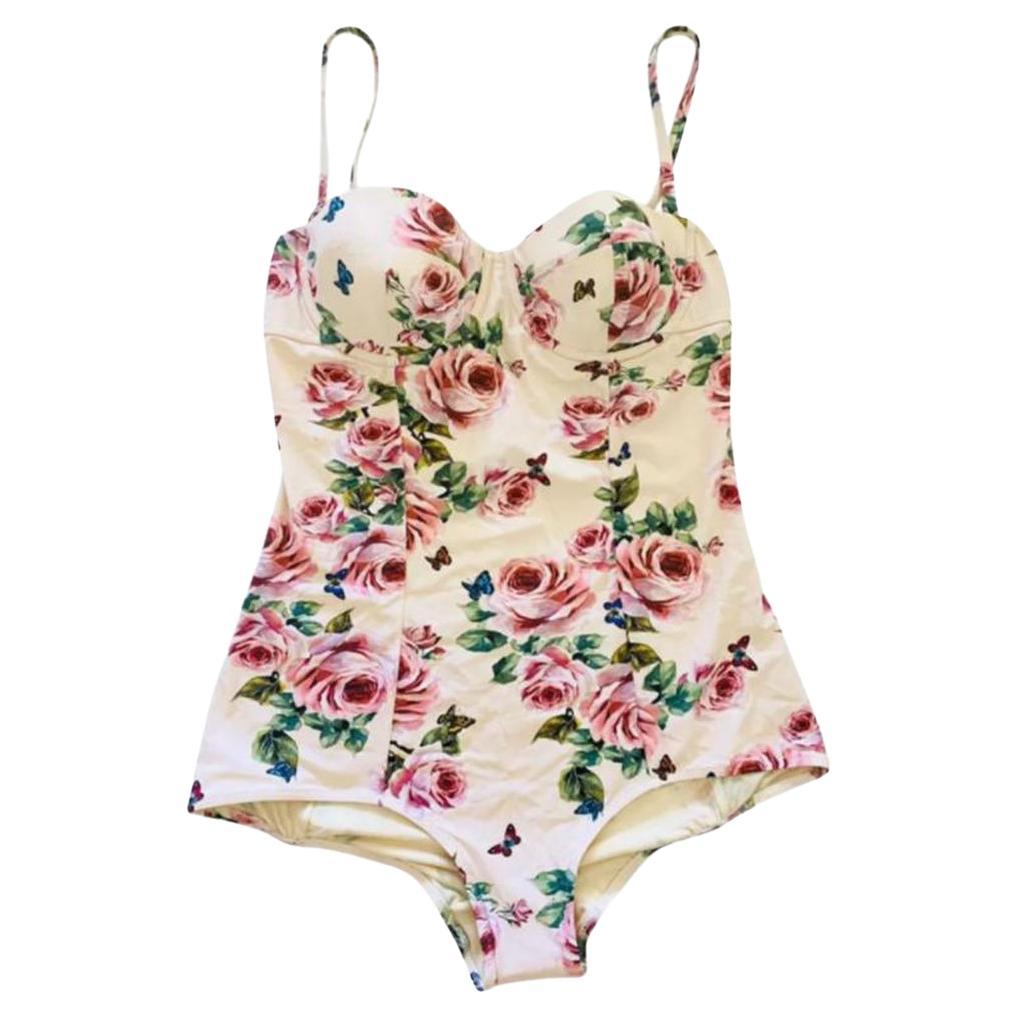 Dolce & Gabbana Pink Blush Rose One-piece Swimsuit Swimwear Beachwear Bikini For Sale