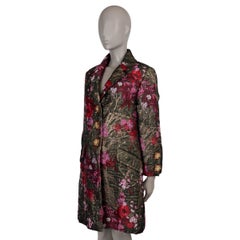 DOLCE & GABBANA pink brown 2017 FLORAL BROCADE Coat Jacket 38 XS