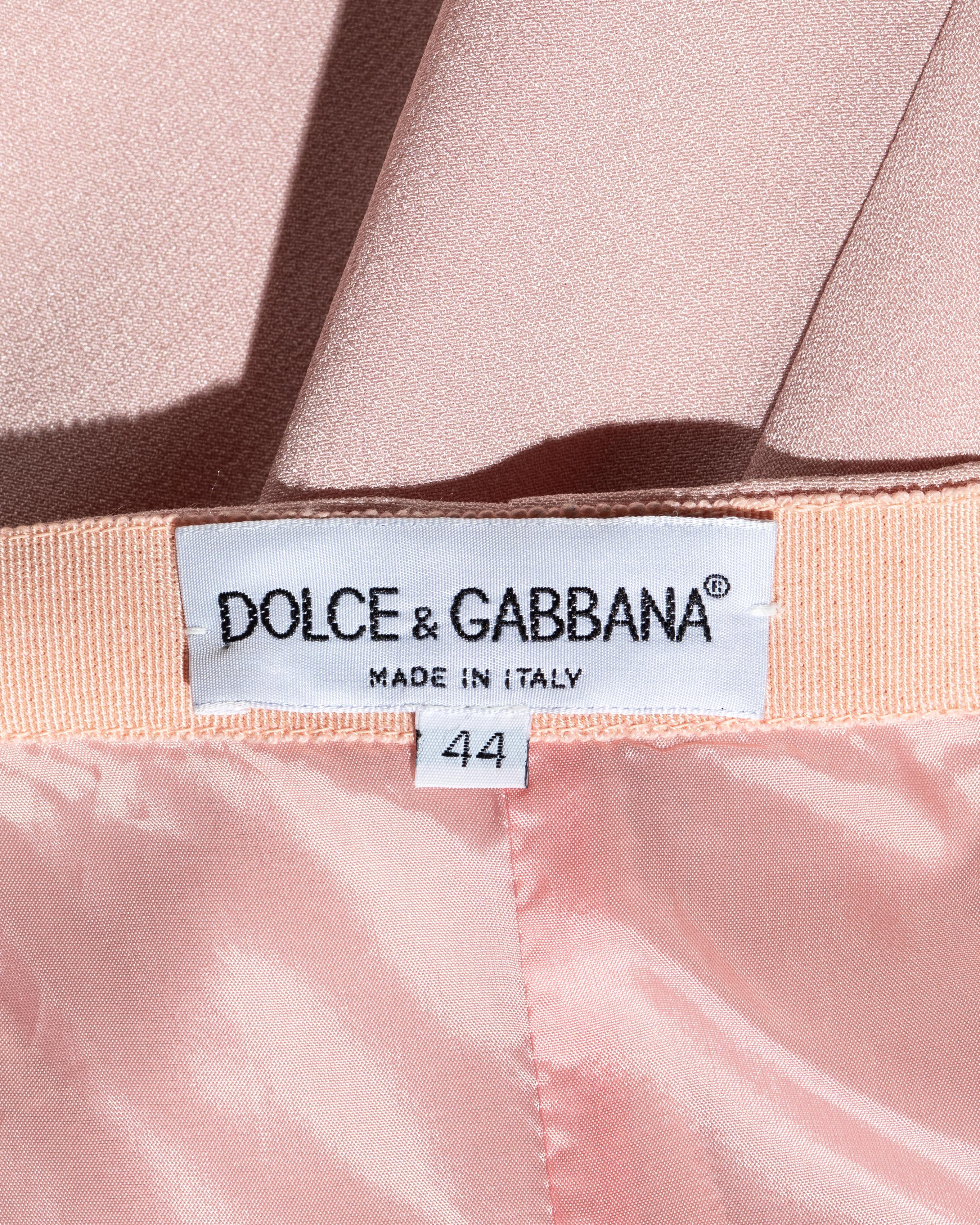 Dolce & Gabbana Rosa Krepp-Skaterkleid mit Neckholder, ss 1995 im Angebot 2