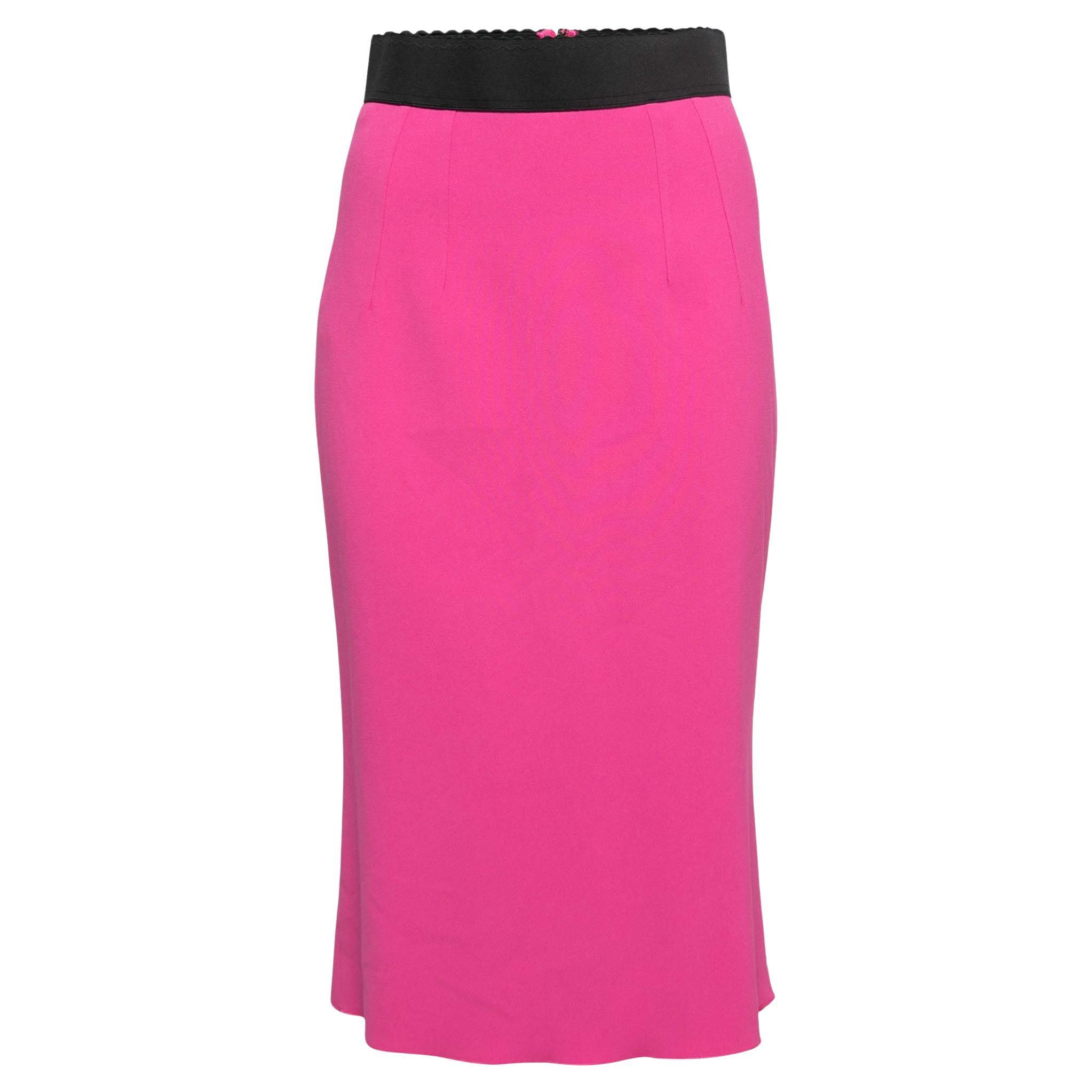 Dolce & Gabbana Pink Crepe Skirt S