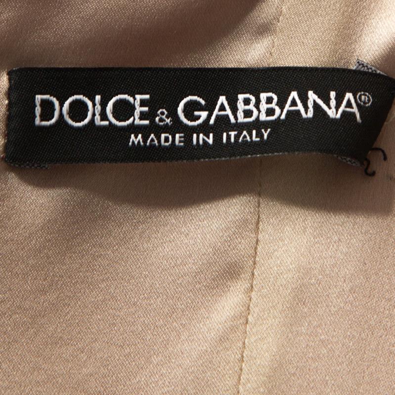 Dolce & Gabbana Pink Crepe Sleeveless Flounce Dress S 1