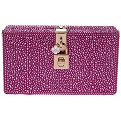 Dolce & Gabbana Pink Crystal Embellished Satin Box Bag