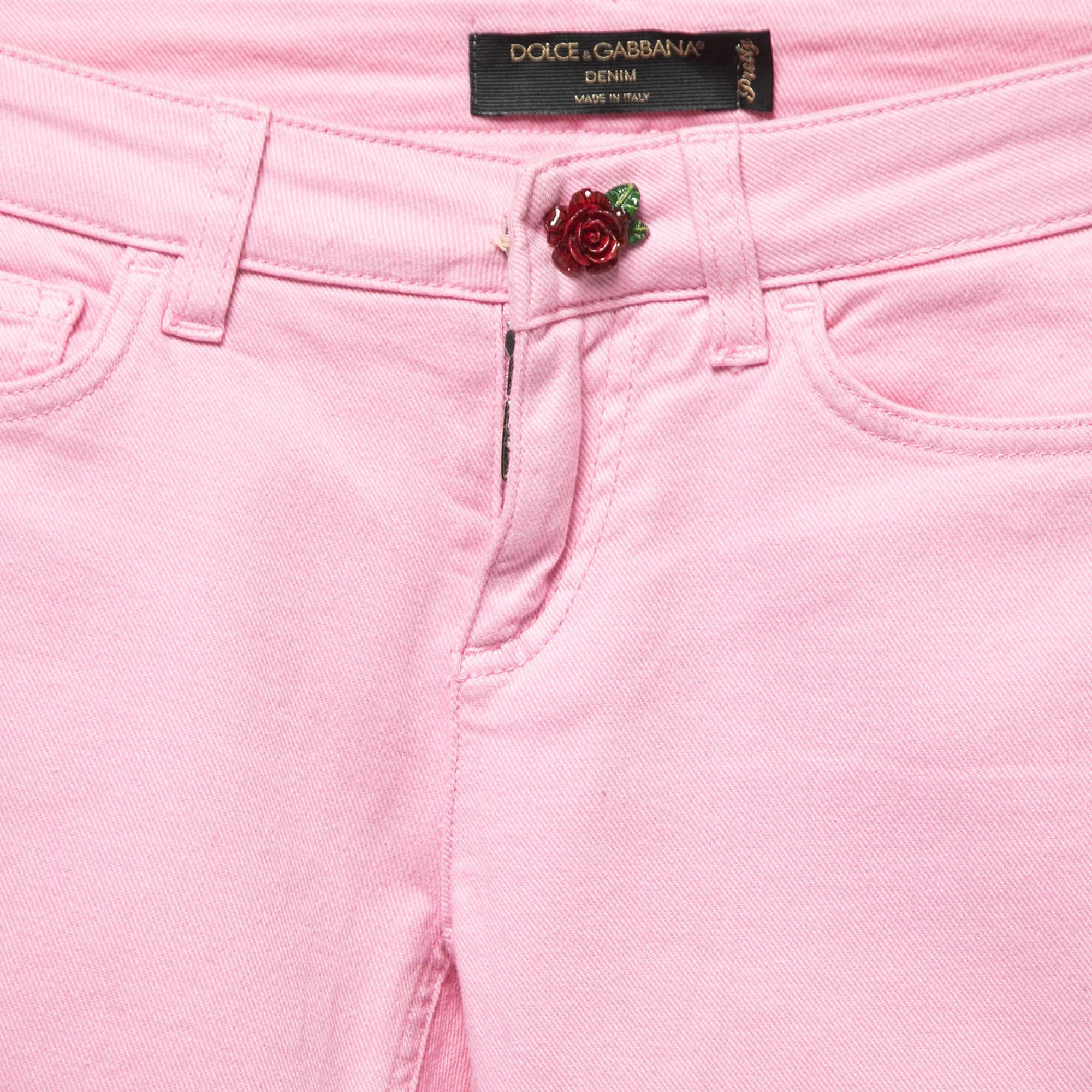 Dolce & Gabbana Pink Denim Pretty Jeans XS Waist 26