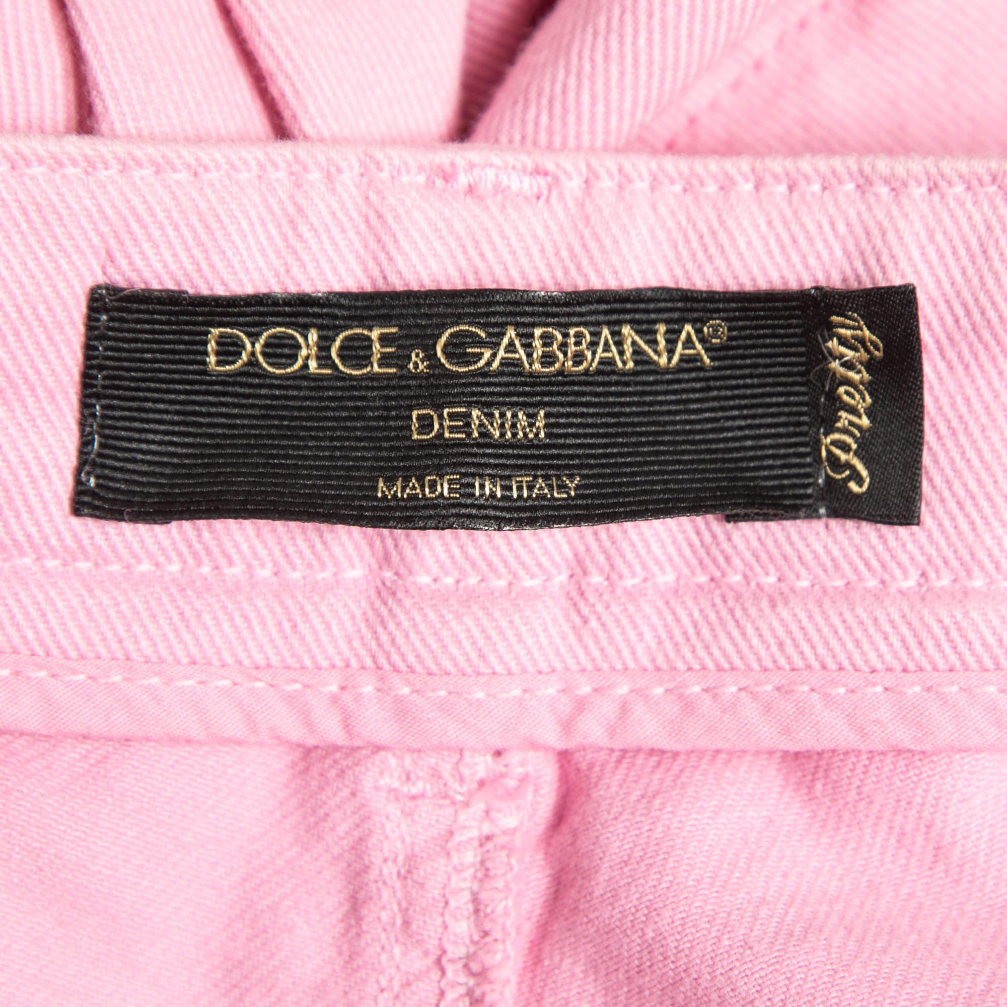 Women's Dolce & Gabbana Pink Denim Pretty Jeans XS Waist 26