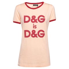 Dolce 
Gabbana Pink D&G Print Cotton T-Shirt S