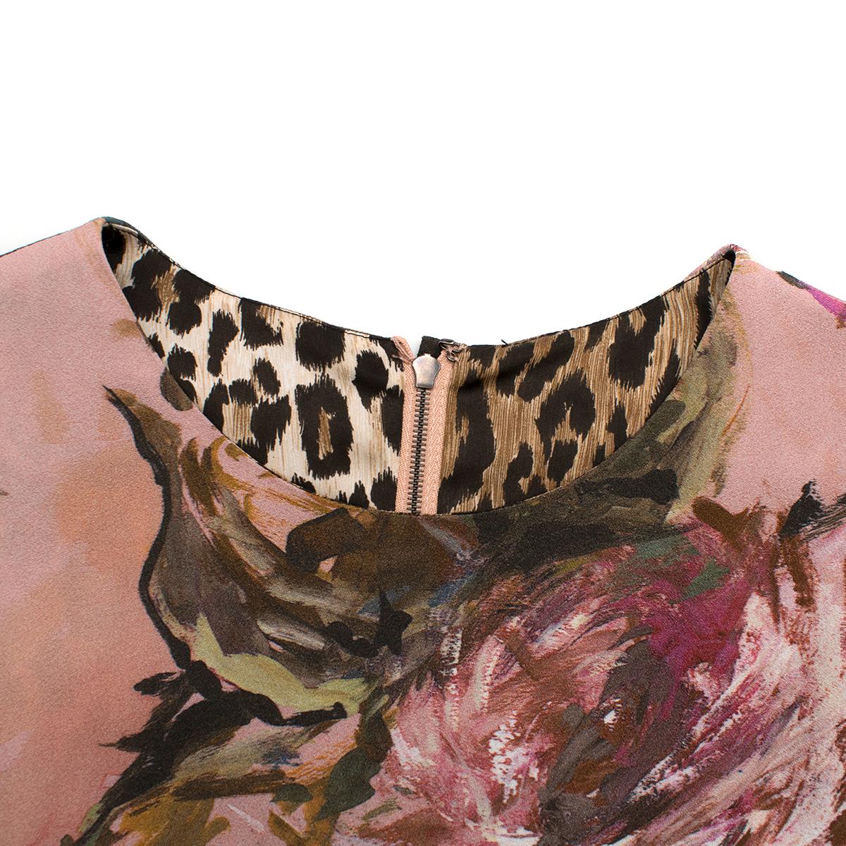 Women's Dolce & Gabbana Pink Floral Midi Dress 42 (IT)