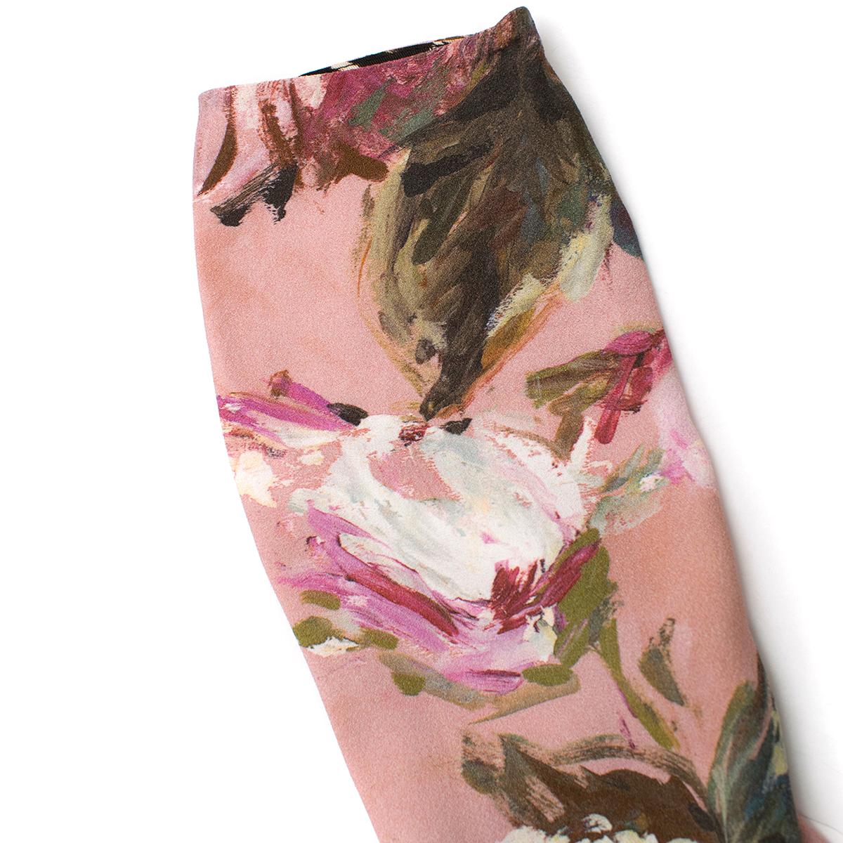 Dolce & Gabbana Pink Floral Midi Dress 42 (IT) 2