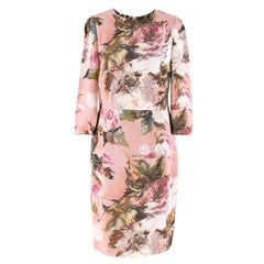 Dolce & Gabbana Pink Floral Midi Dress 42 (IT)