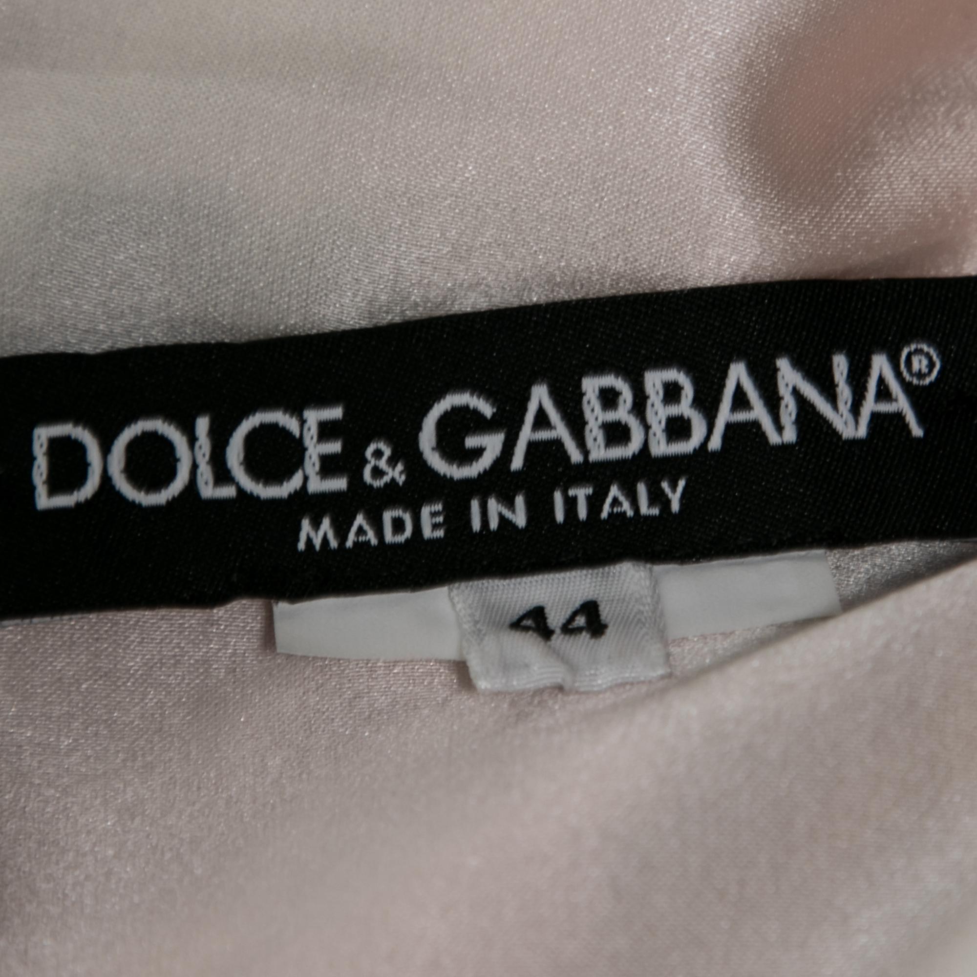 Dolce & Gabbana Pink Floral Printed Crepe Corset Sleeveless Dress M In Good Condition In Dubai, Al Qouz 2