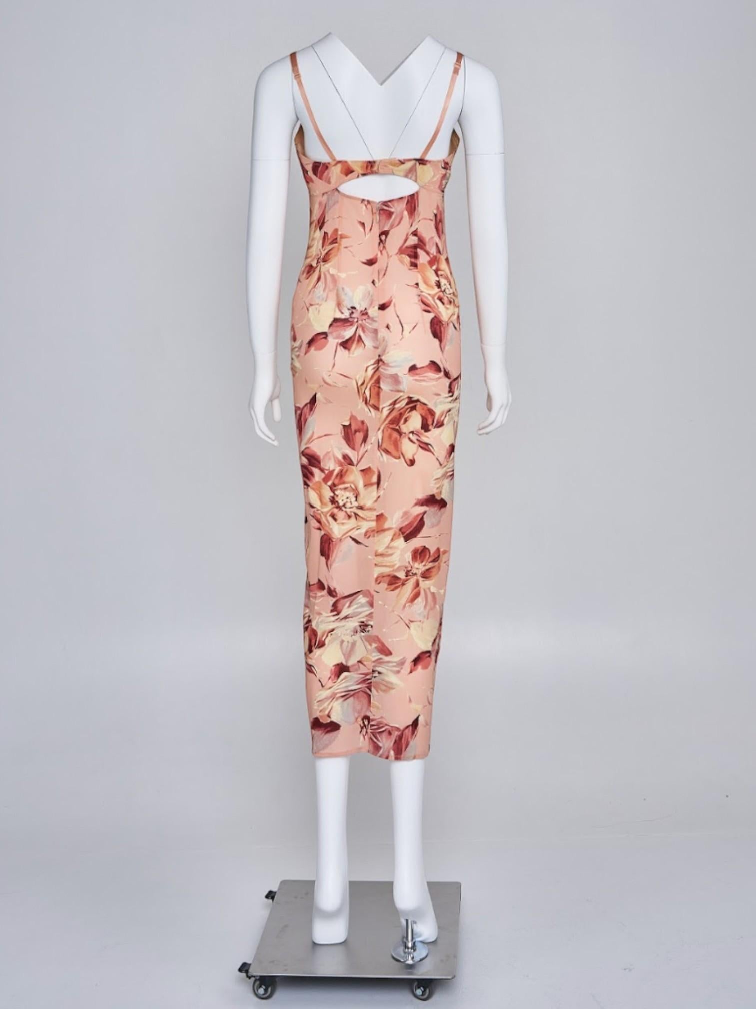 De las mujeres Dolce & Gabbana Vestido de seda con estampado floral rosa, SS 1997 en venta