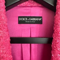 Dolce & Gabbana Pink Glitter Sequin Blazer Jacket IT 36 worn by Lisa Vanderpump