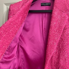 Dolce & Gabbana Pink Glitter Sequin Blazer Jacket IT 36 seen on Lisa Vanderpump