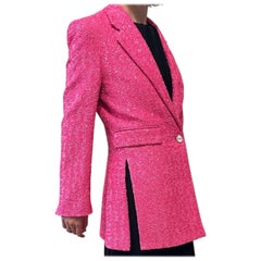 Dolce & Gabbana Pink Glitter Sequin Blazer Jacket IT 36 seen on Lisa Vanderpump