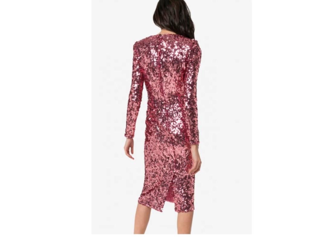 pink glitter wrap dress