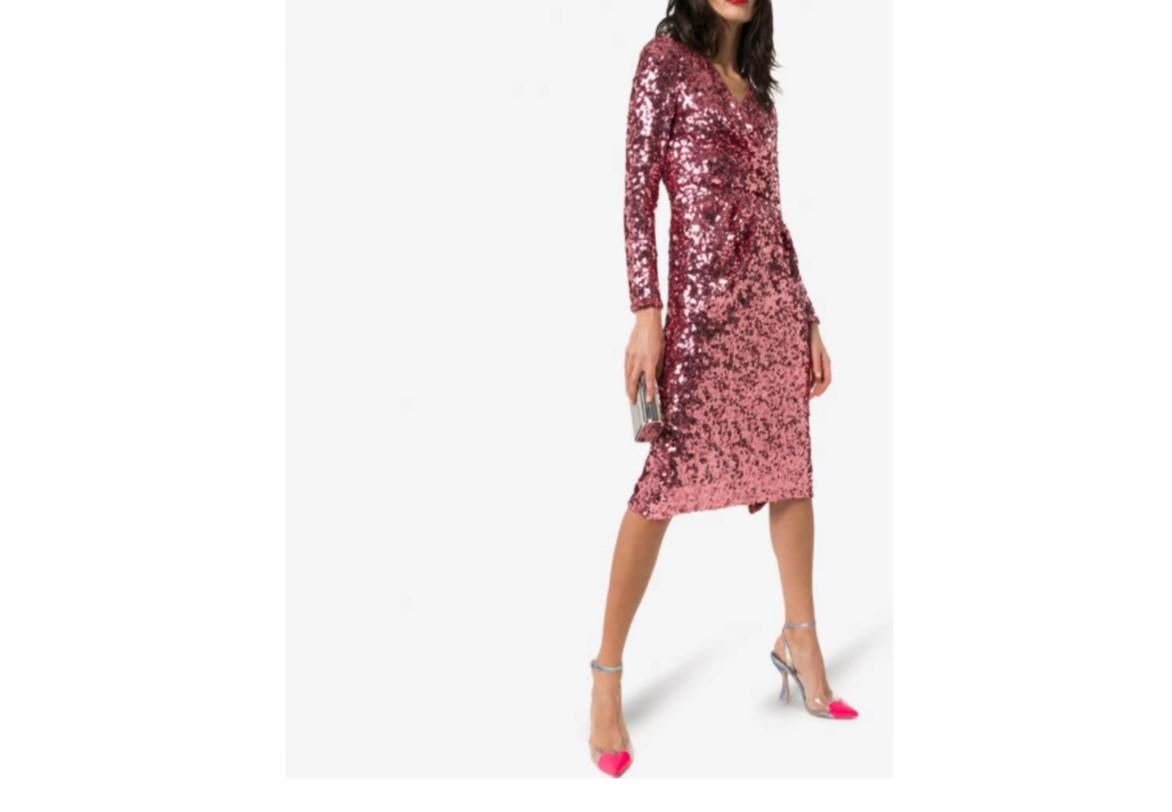 dolce and gabbana pink sequin dress