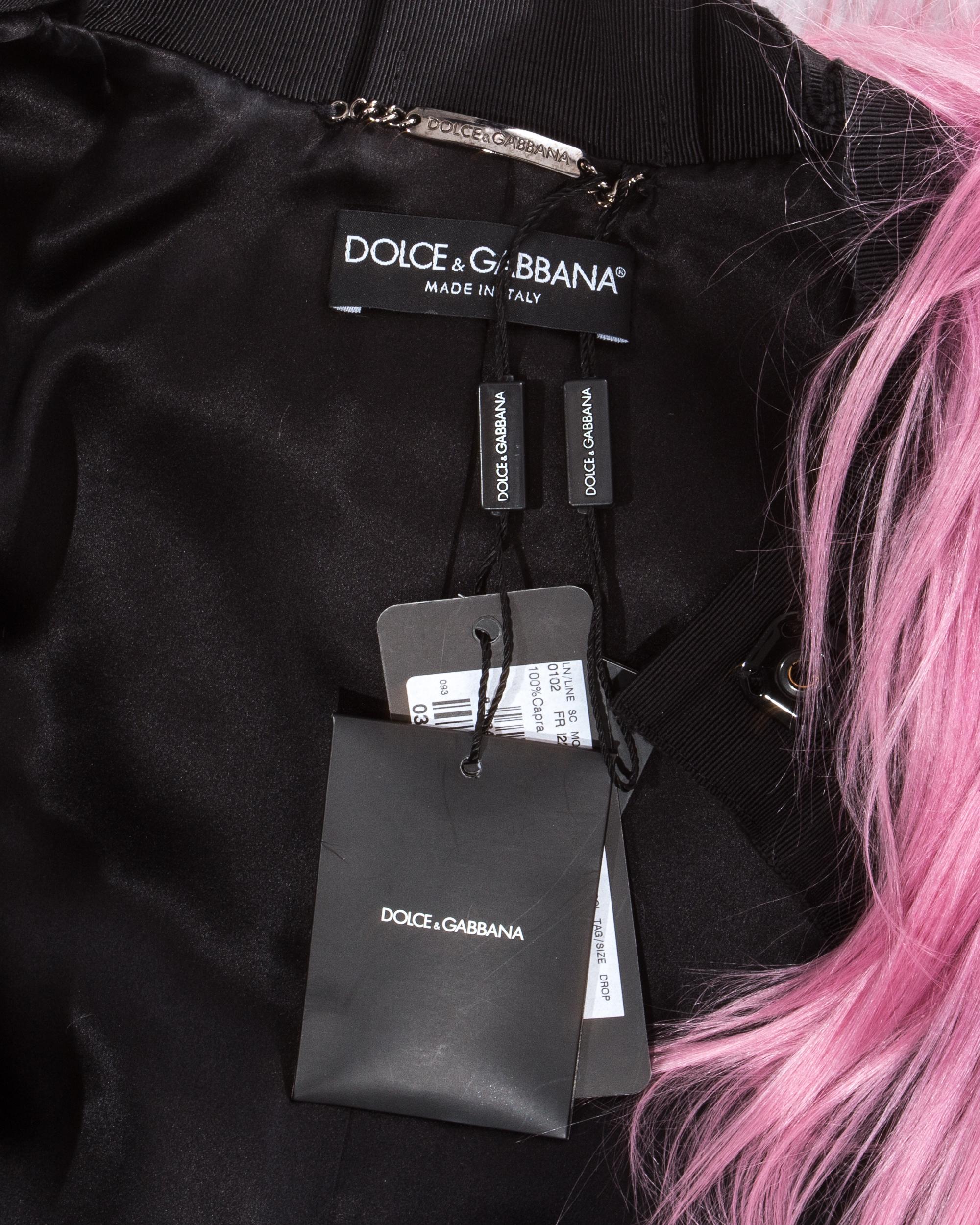 Dolce & Gabbana pink goat hair coat with exaggerated shoulders, fw 2009 1