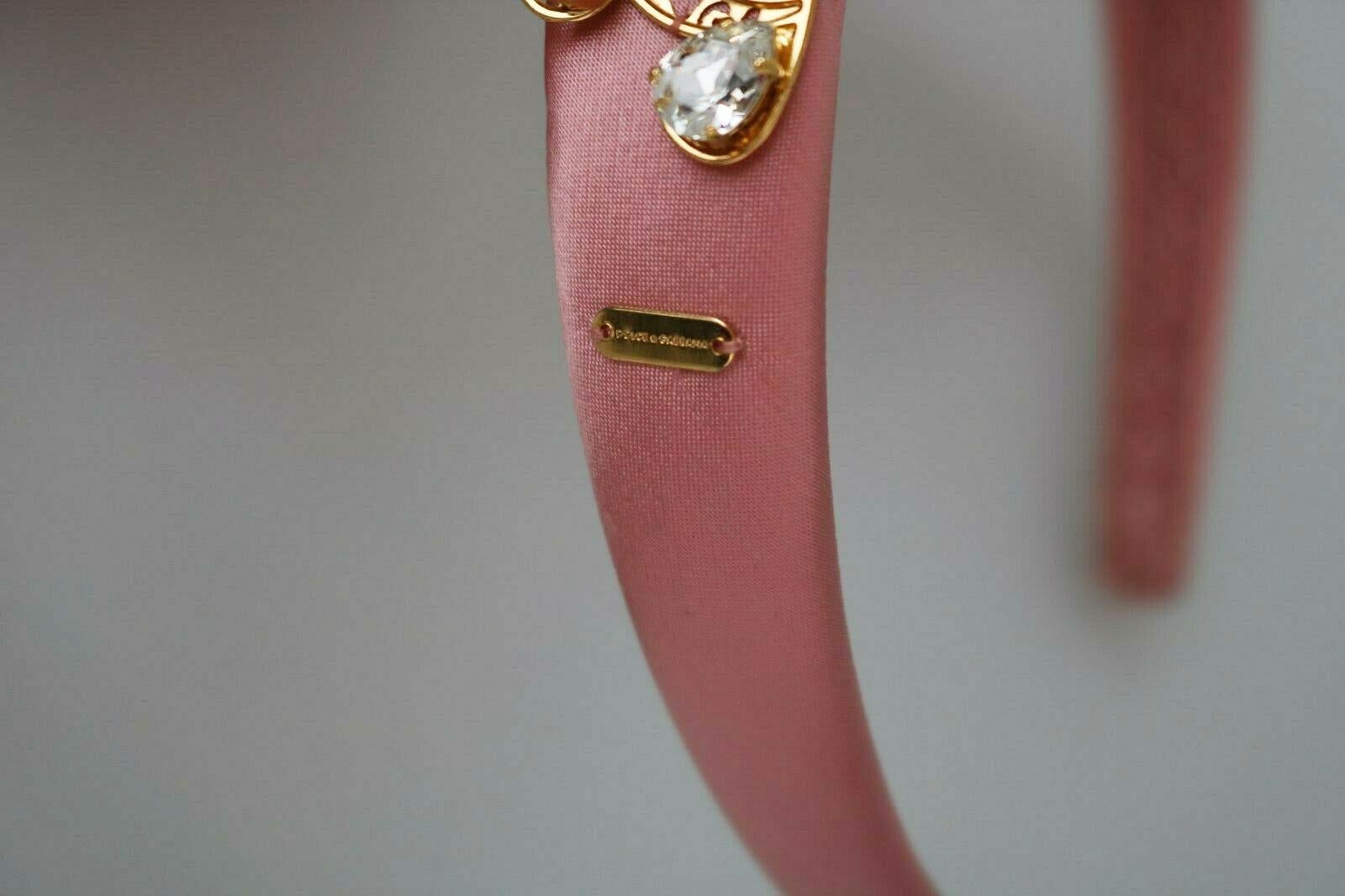 Women's Dolce & Gabbana Pink Gold Crystal Brass Diadem Tiara Hair Accessory Main Line
