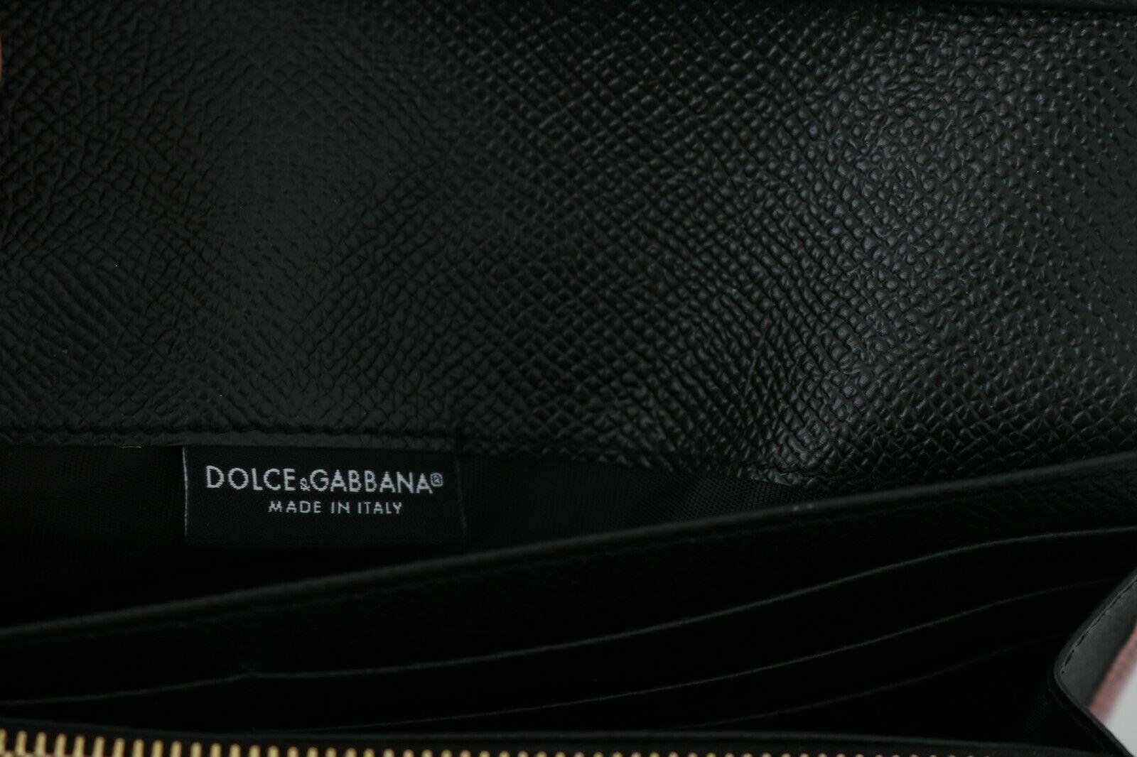 Dolce & Gabbana Pink Gold Leather L'amore Bellezza Continental Wallet Clutch DG For Sale 3