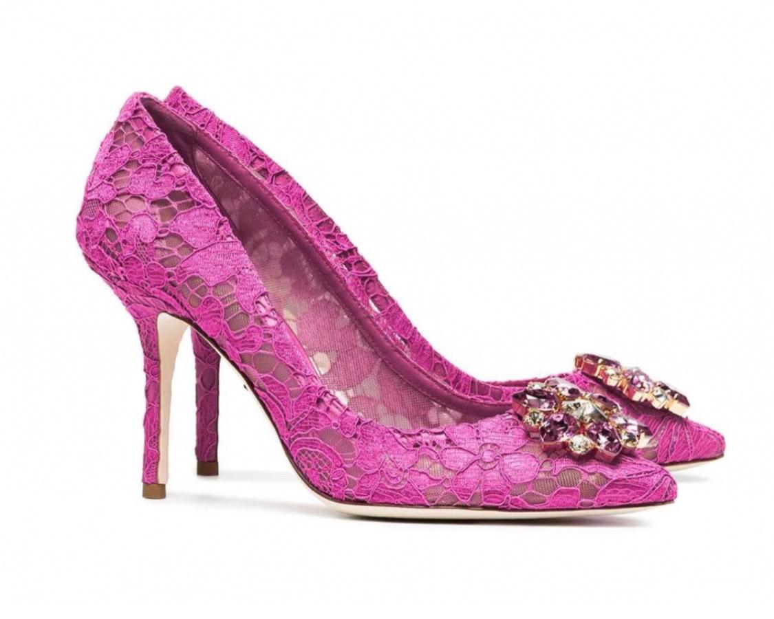 Women's Dolce & Gabbana Pink Heels Pumps Shoes 