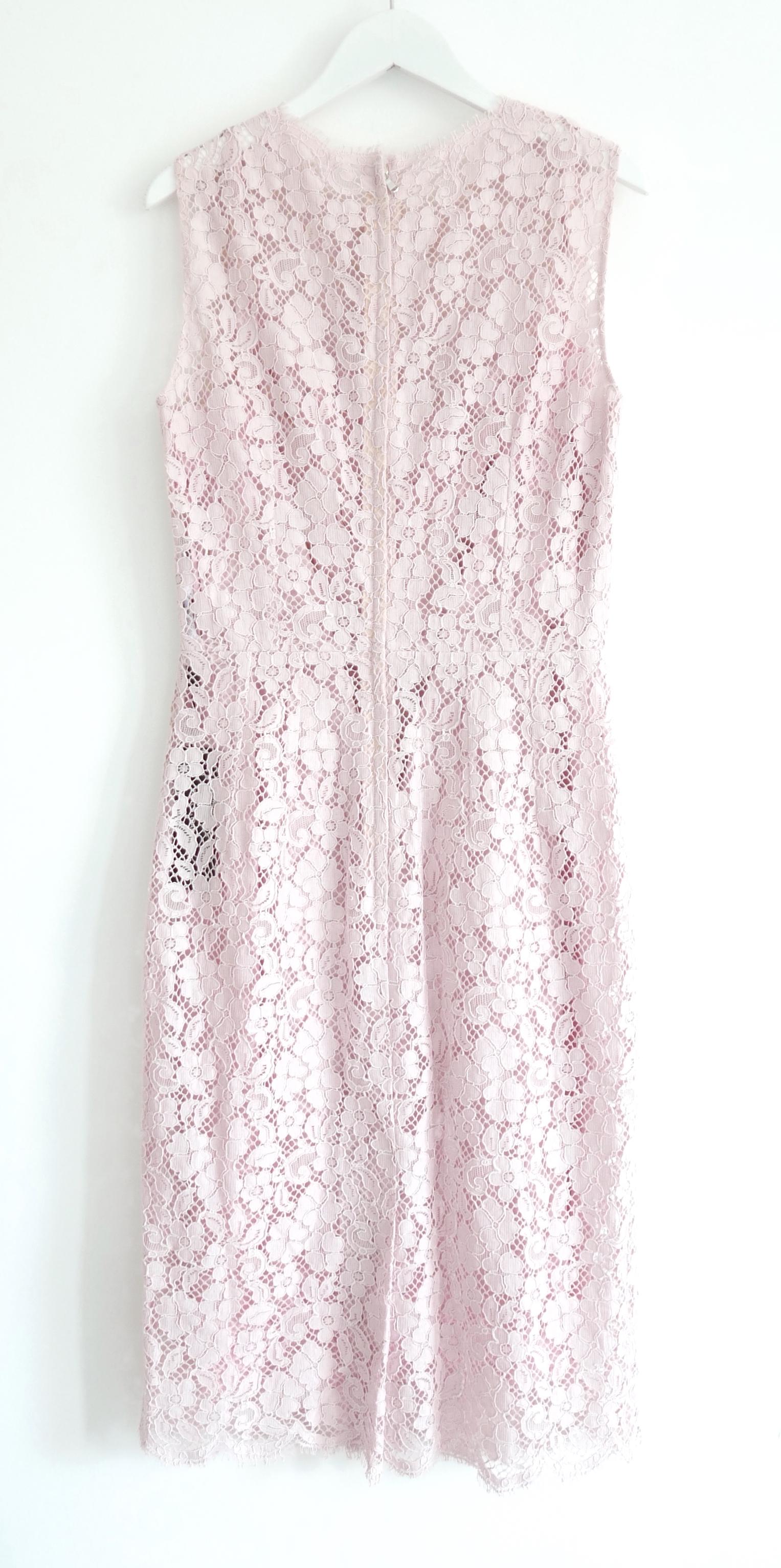 Gray Dolce & Gabbana Pink Lace Dress For Sale