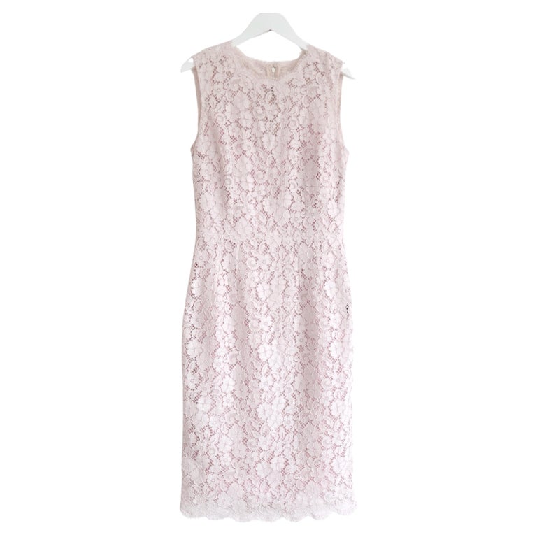chinese dress ladies Dolce & Gabbana Pink Floral Lace Long Sleeve Midi Women's Dress main image 0