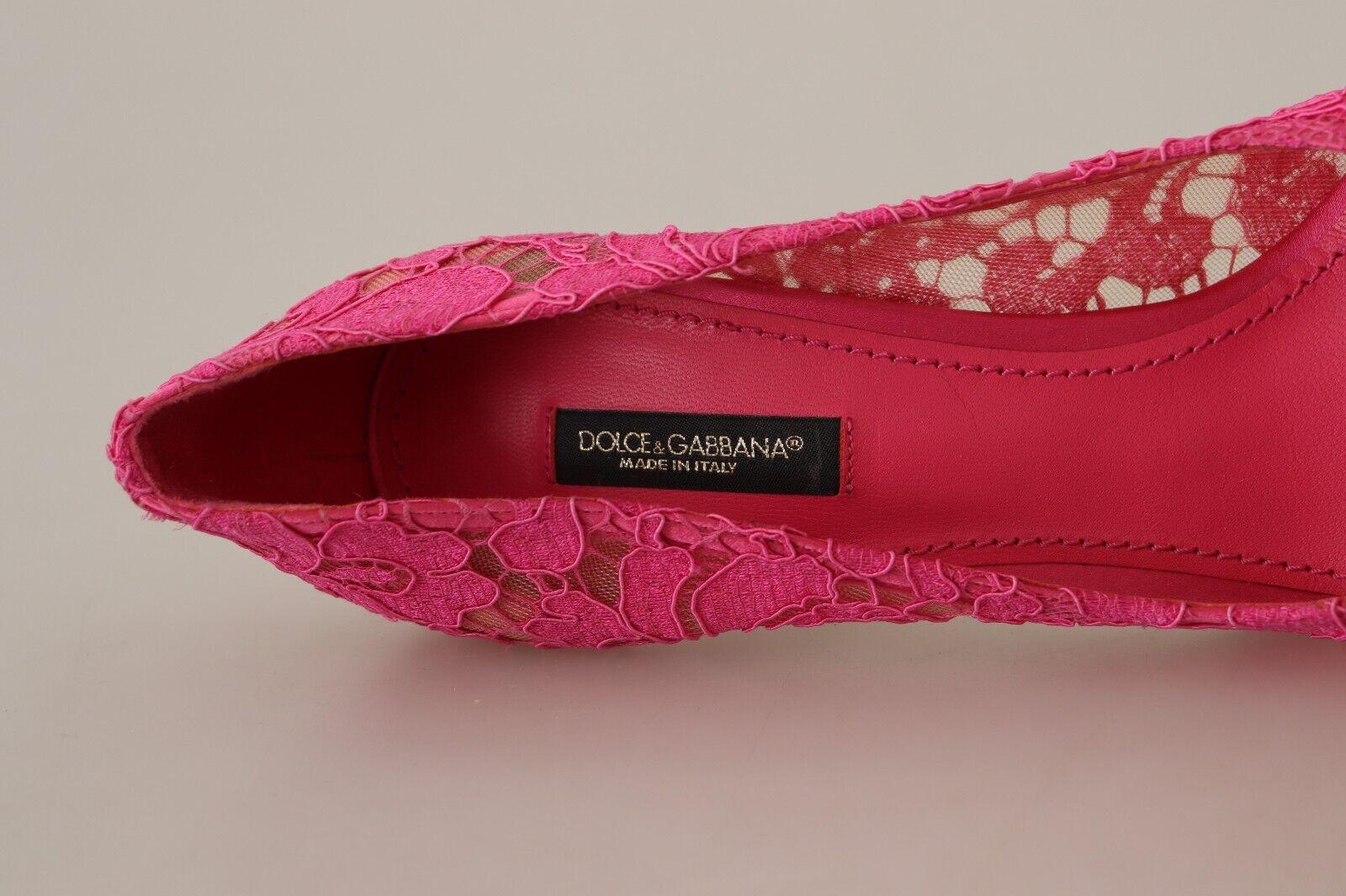 Dolce & Gabbana Pink Lace Leather Bellucci Shoes Heels Pumps Floral DG Crystals 2