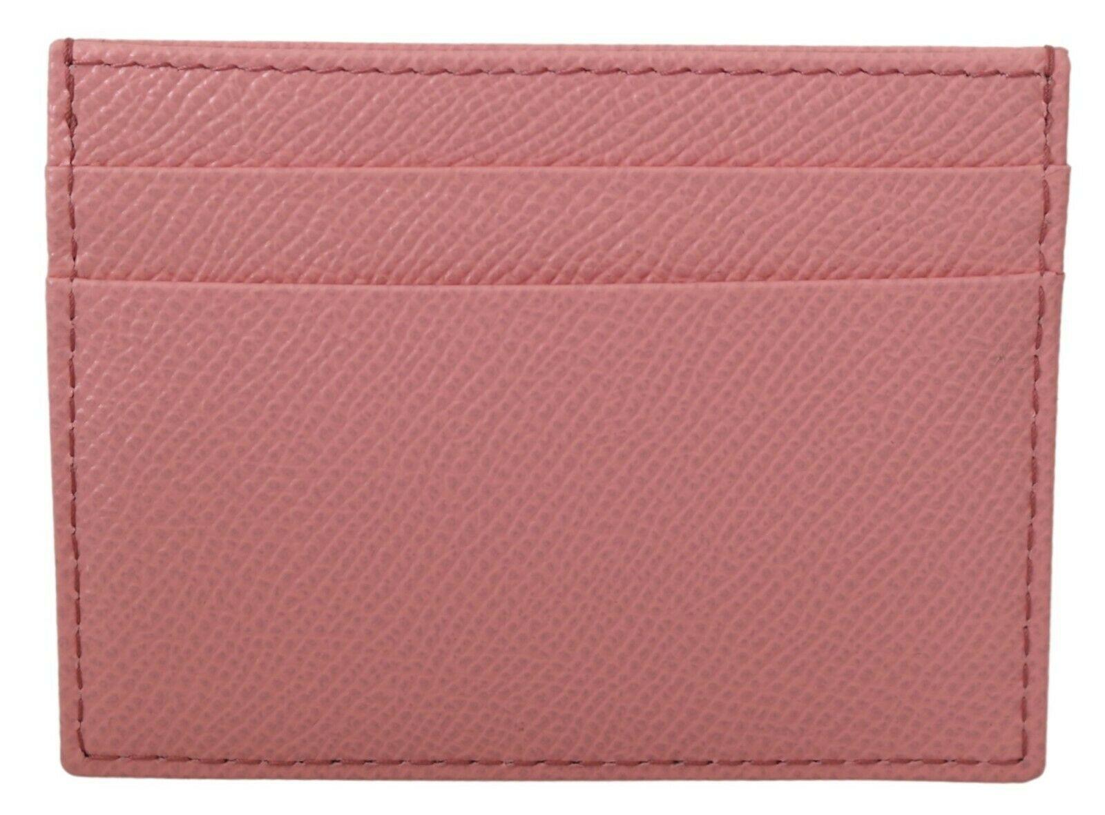 Dolce & Gabbana Pink Leather Cardholder Wallet Purse With Clear Crystals DG Logo In New Condition In WELWYN, GB