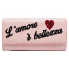 Dolce & Gabbana Pink Leather Dauphine Continental Wallet