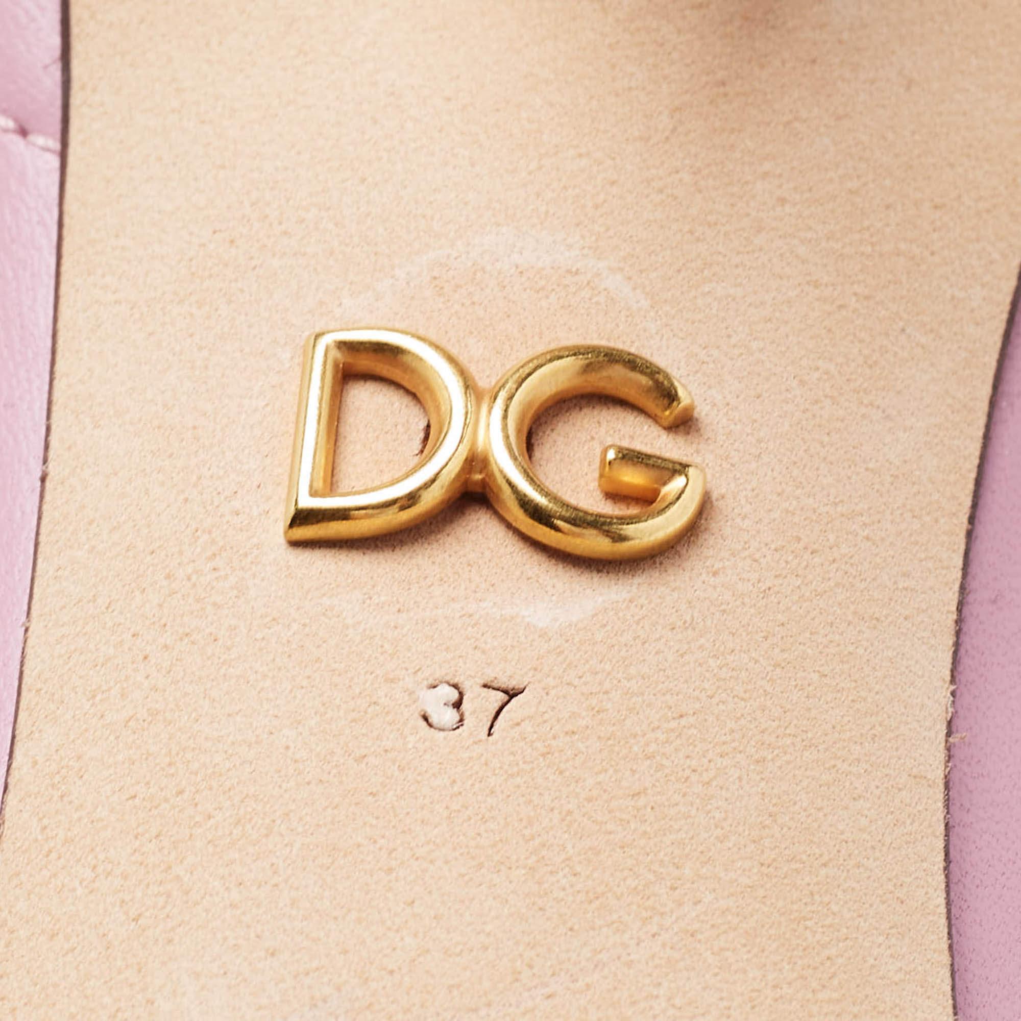 Dolce & Gabbana Pink Leather Devotion Pumps Size 37 1