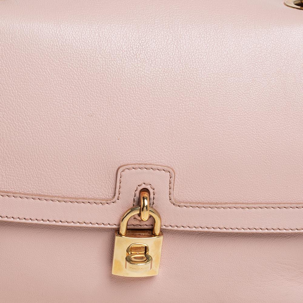 Dolce & Gabbana Rosa Leder Große Miss Bonita Top Handle Tasche 2