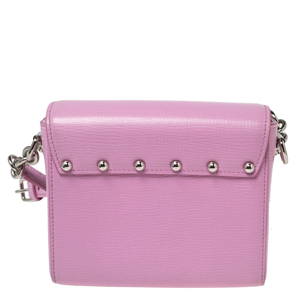 Dolce & Gabbana Pink Leather Lucia Crystals Shoulder Bag 4