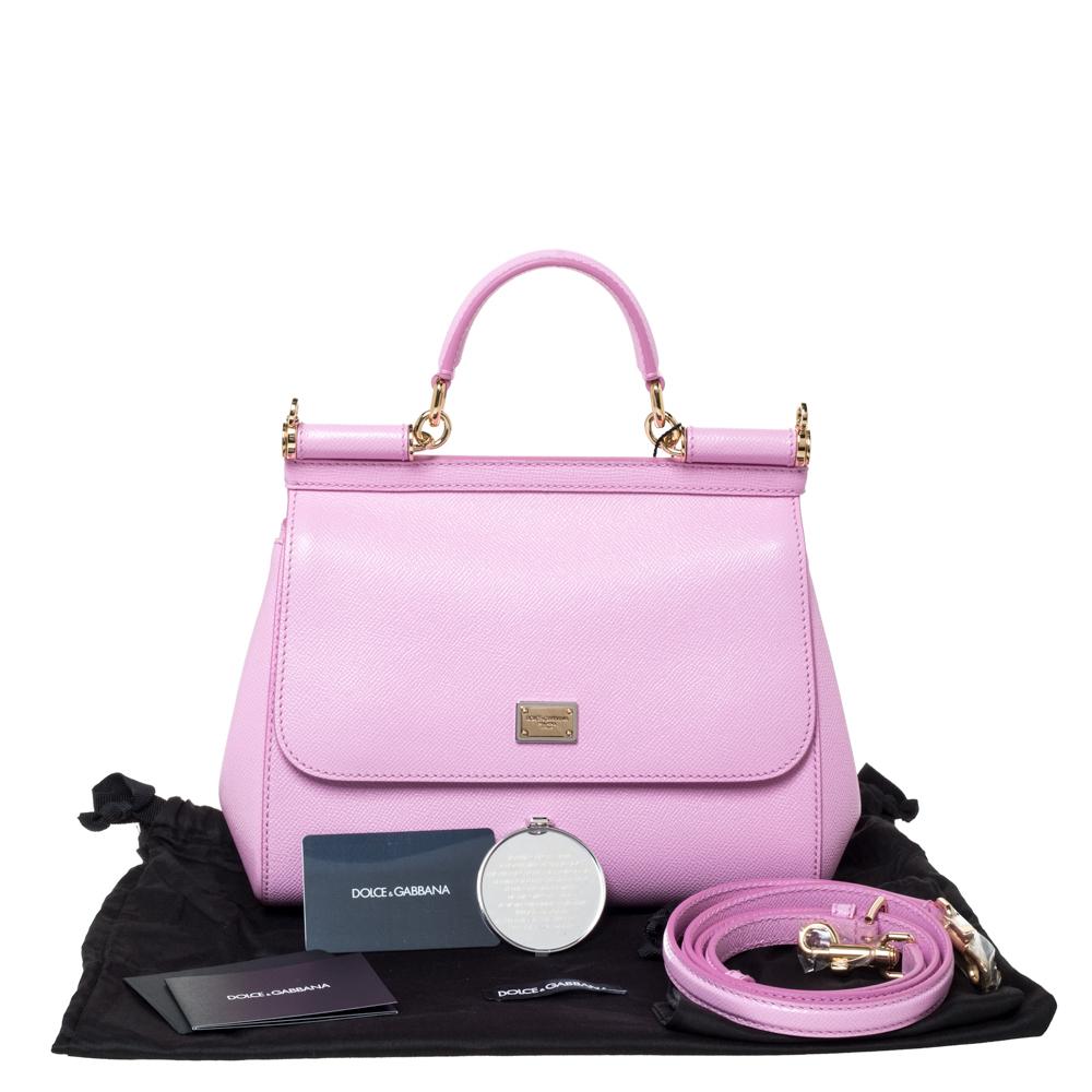 Women's Dolce & Gabbana Pink Leather Medium Miss Sicily Bag