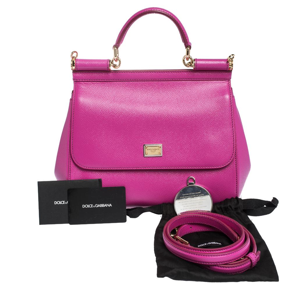 Women's Dolce & Gabbana Pink Leather Medium Miss Sicily Bag