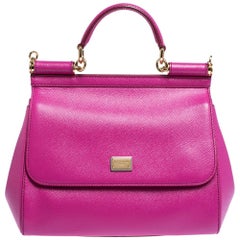 Dolce & Gabbana Pink Leather Medium Miss Sicily Bag