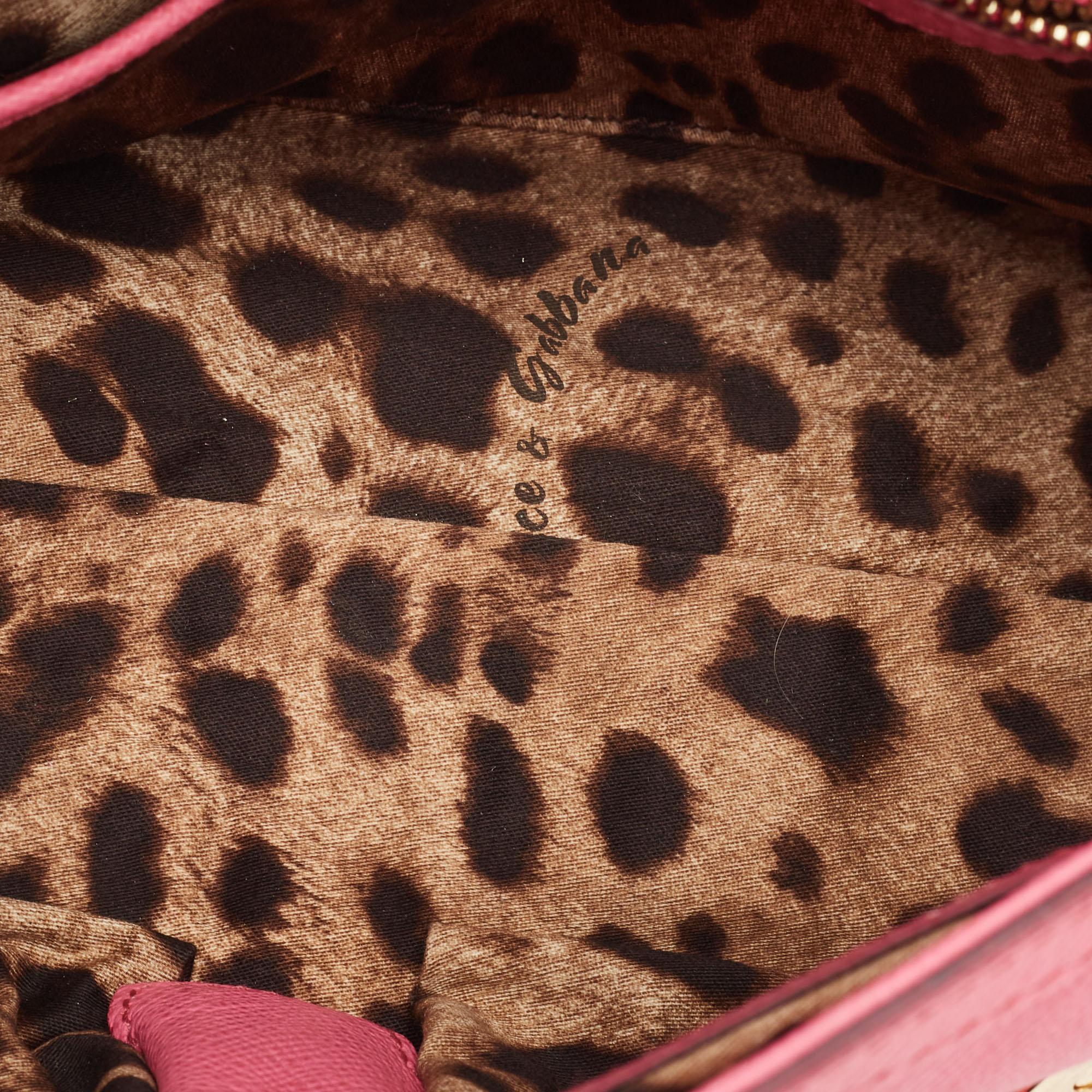 Dolce & Gabbana Pink Leather Medium Miss Sicily Top Handle Bag 11