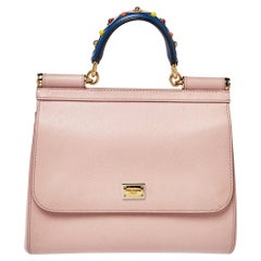 Dolce & Gabbana Rosa Leder Medium Miss Sicily Top Handle Bag