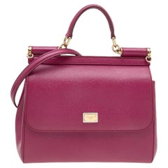 Dolce & Gabbana Rosa Leder Medium Miss Sicily Henkeltasche