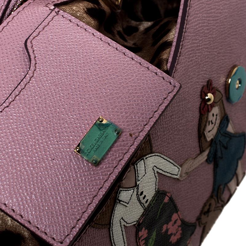 Women's Dolce & Gabbana Pink Leather Medium Viva La Mamma Miss Sicily Bag