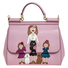 Dolce & Gabbana Pink Leather Medium Viva La Mamma Miss Sicily Bag