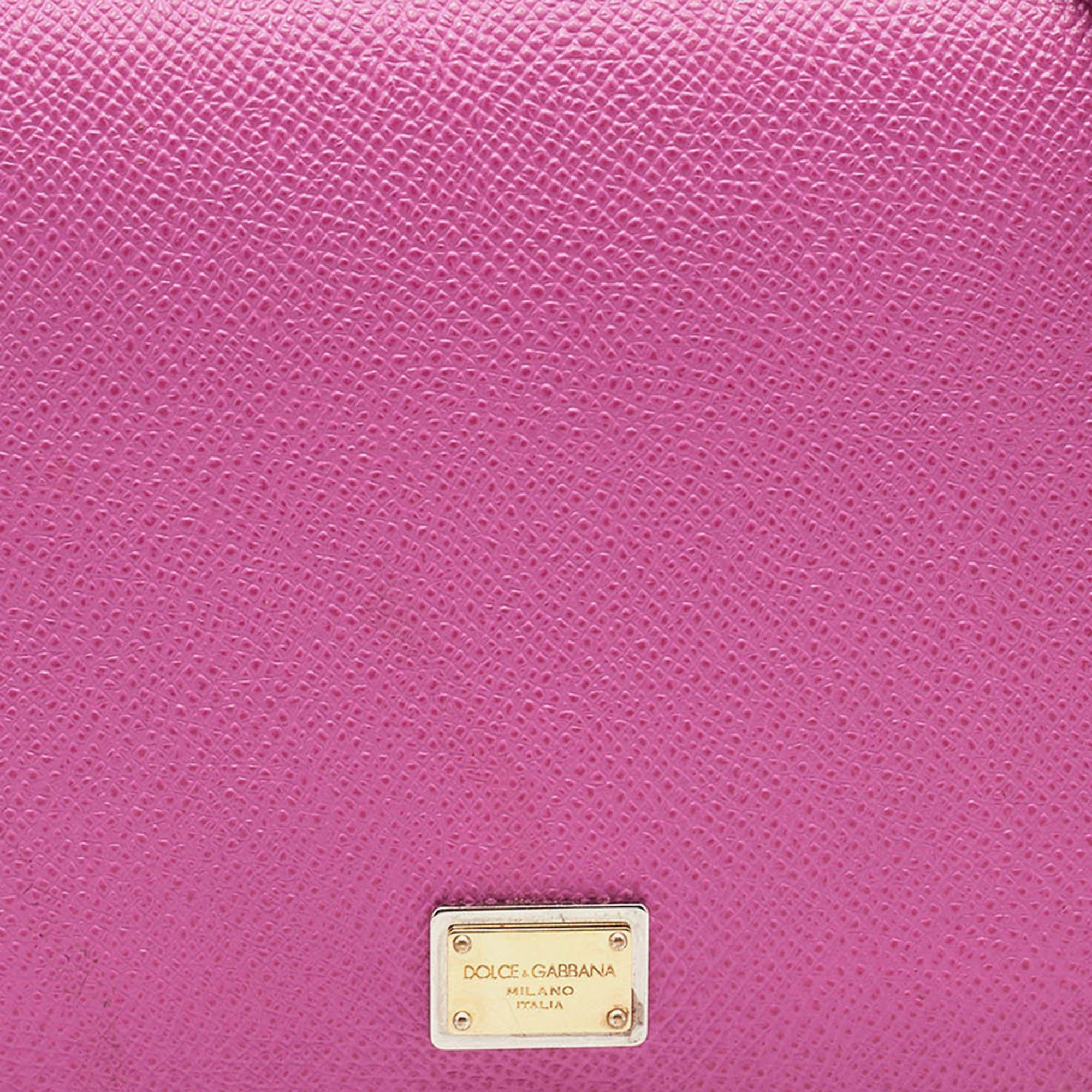 Dolce & Gabbana Pink Leather Mini Dauphine Crossbody Bag 10