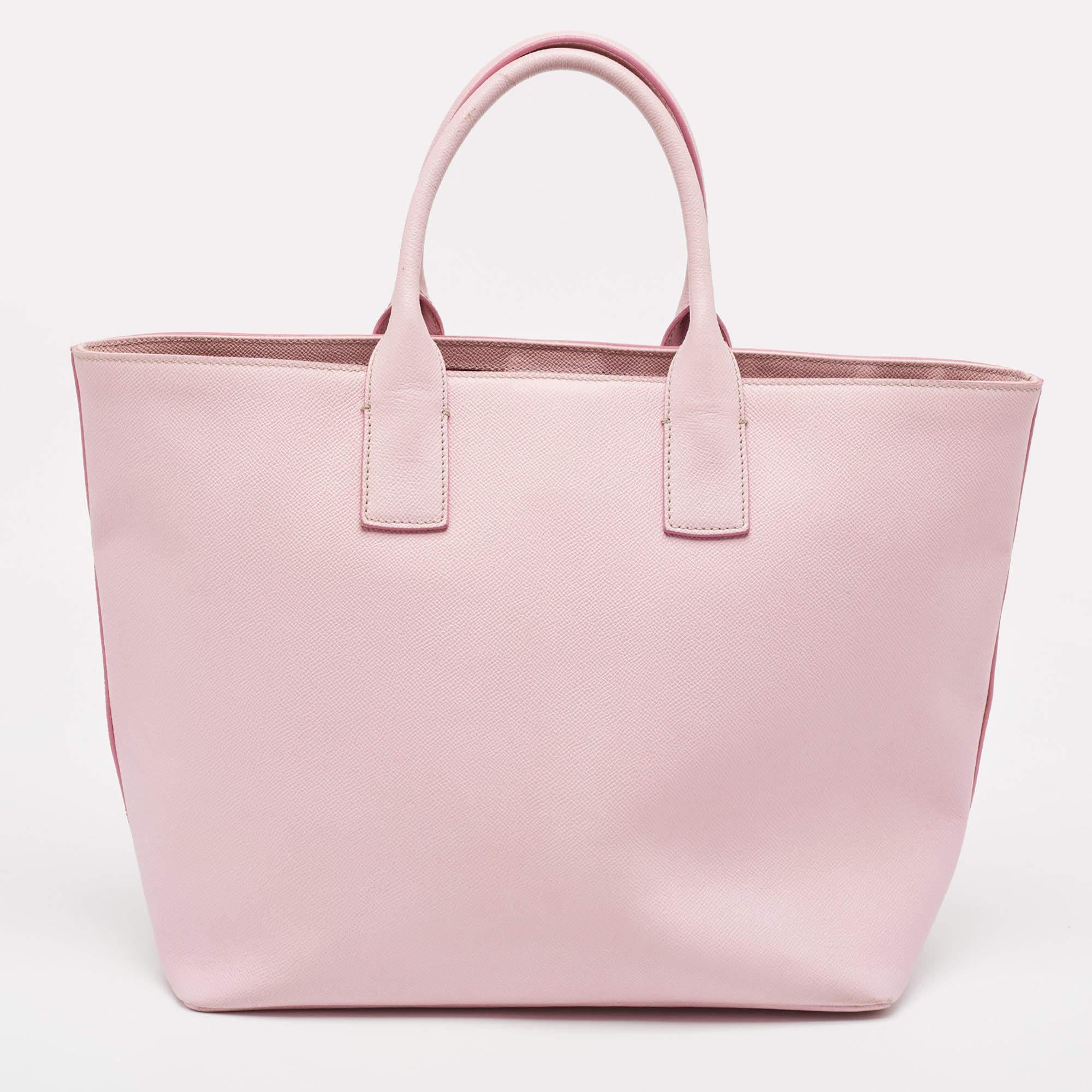 Dolce & Gabbana Pink Leather Miss Escape Tote For Sale 8