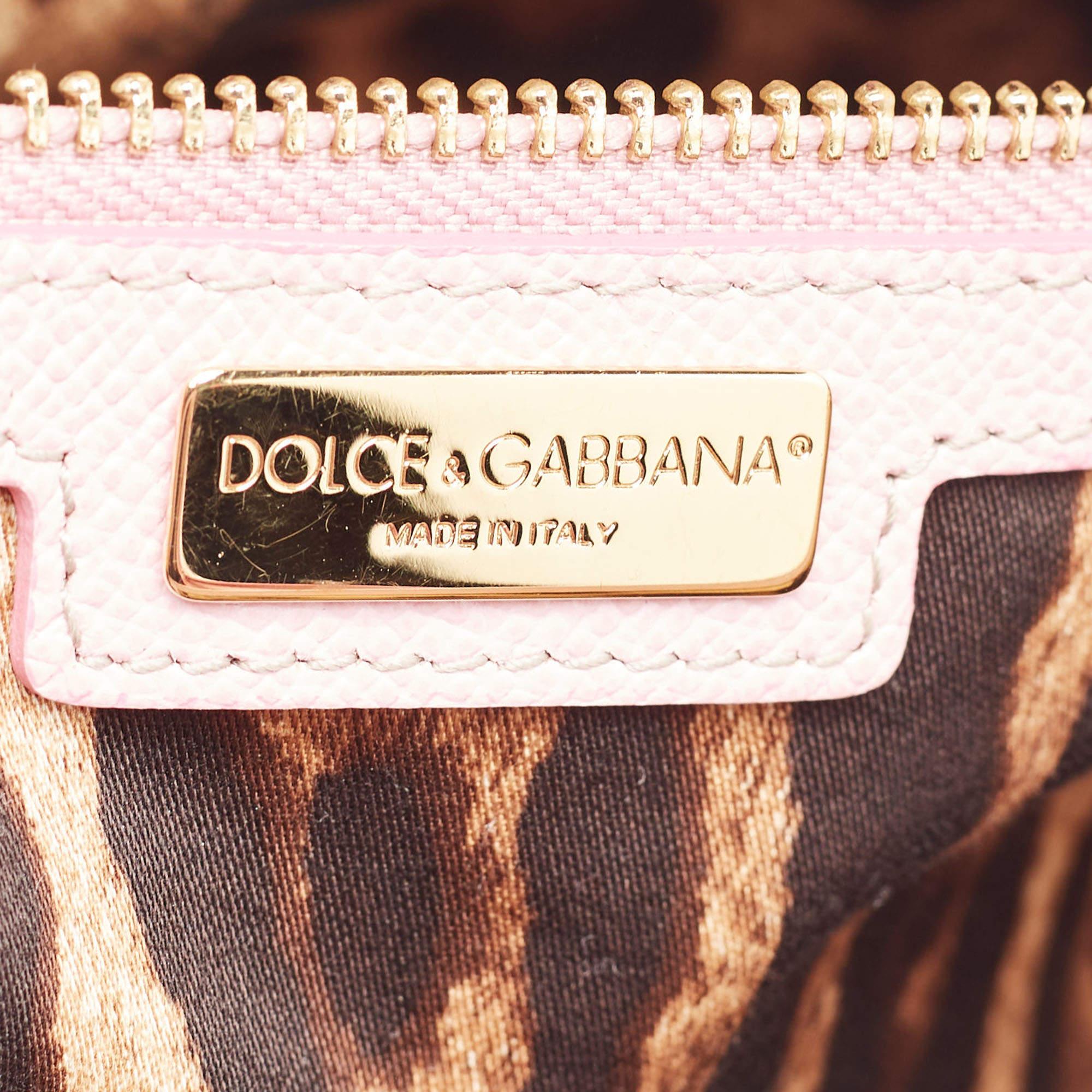 Dolce & Gabbana Rosa Leder Miss Escape Tote aus Leder im Angebot 2