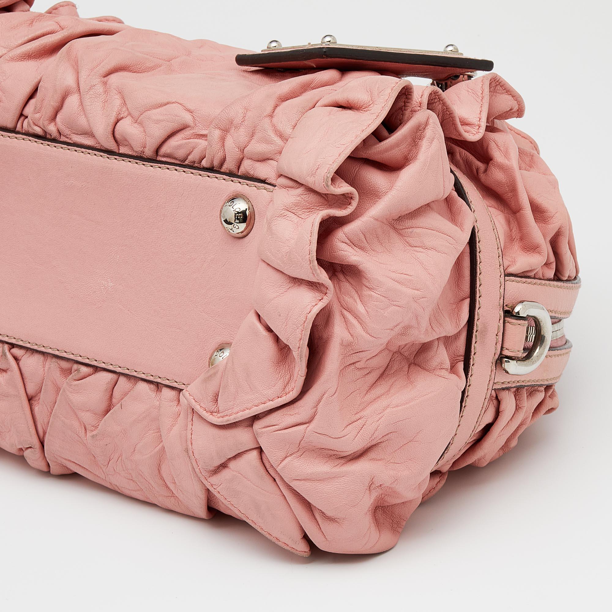 Dolce & Gabbana Pink Leather Miss Rouche Satchel 1