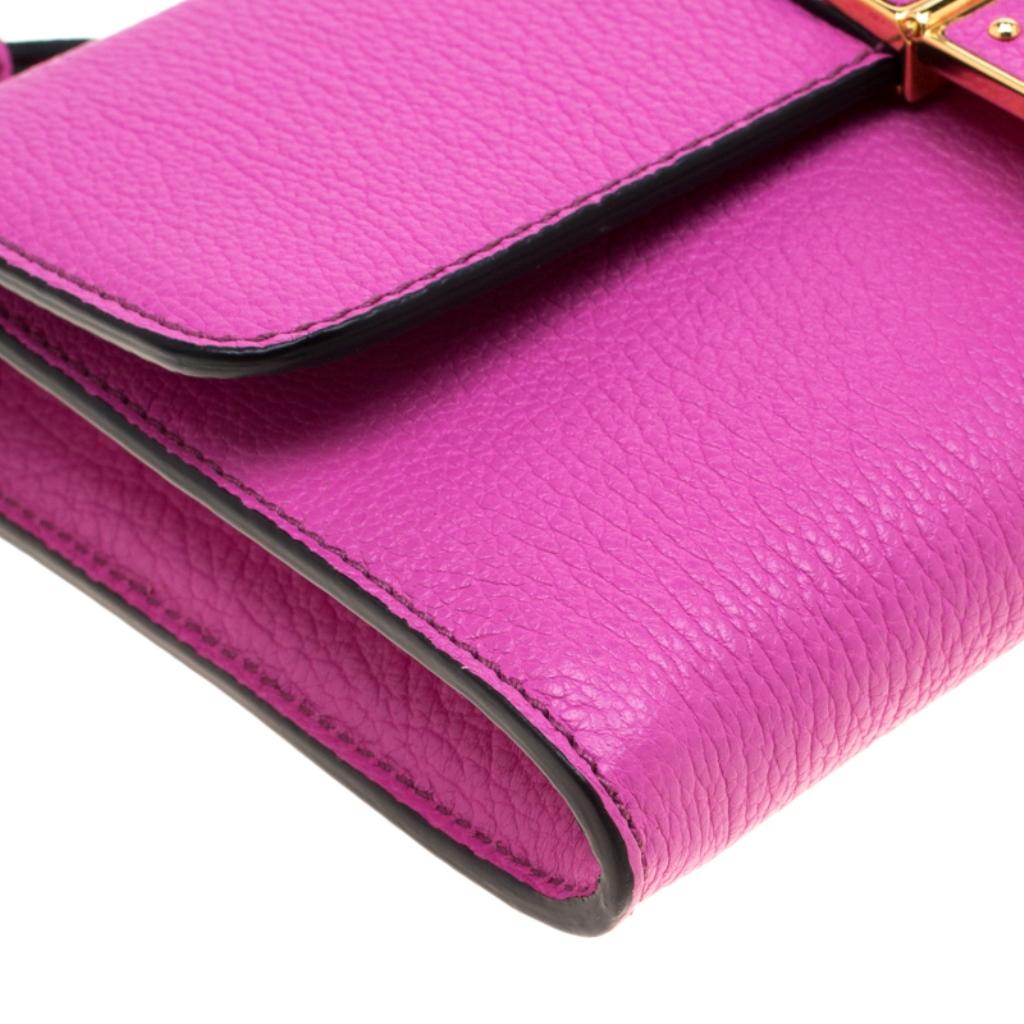 Dolce & Gabbana Pink Leather Rosalia Crossbody Bag 5