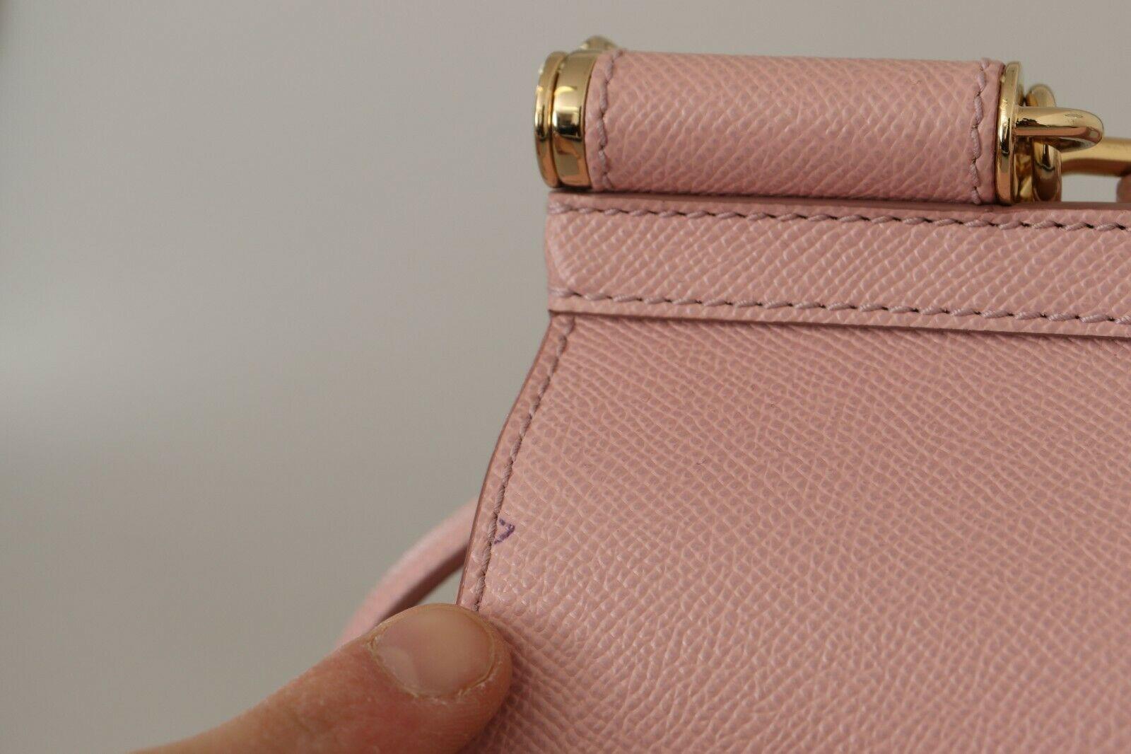 Dolce & Gabbana Pink Leather Sicily Top Handle Handbag Shoulder Bag With DG Logo In New Condition In WELWYN, GB